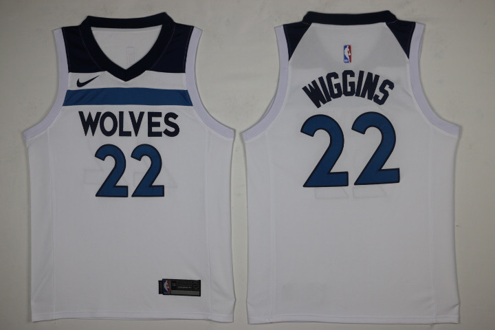 Men Minnesota Timberwolves #22 Wiggins White New Nike Season NBA Jerseys